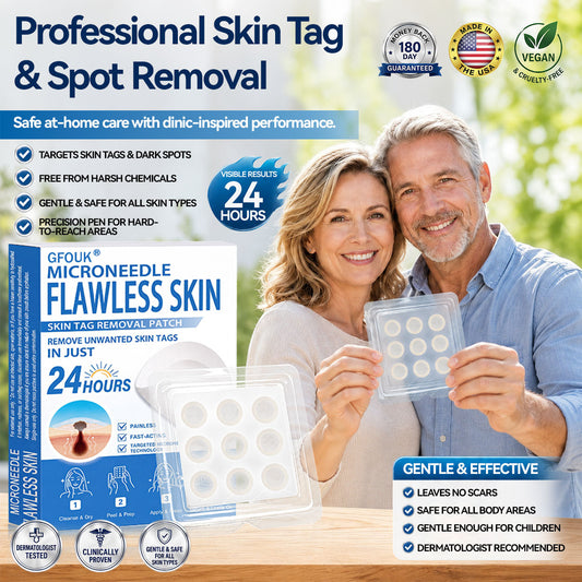 👩‍⚕️🏆 𝐎𝐟𝐟𝐢𝐜𝐢𝐚𝐥 𝐒𝐭𝐨𝐫𝐞 | GFOUK® 🌿 Botanical Microneedle Hydrocolloid Patch (For Skin Tags, Small Skin Growths, Warts, Moles, Age Spots & Pigmentation Concerns)