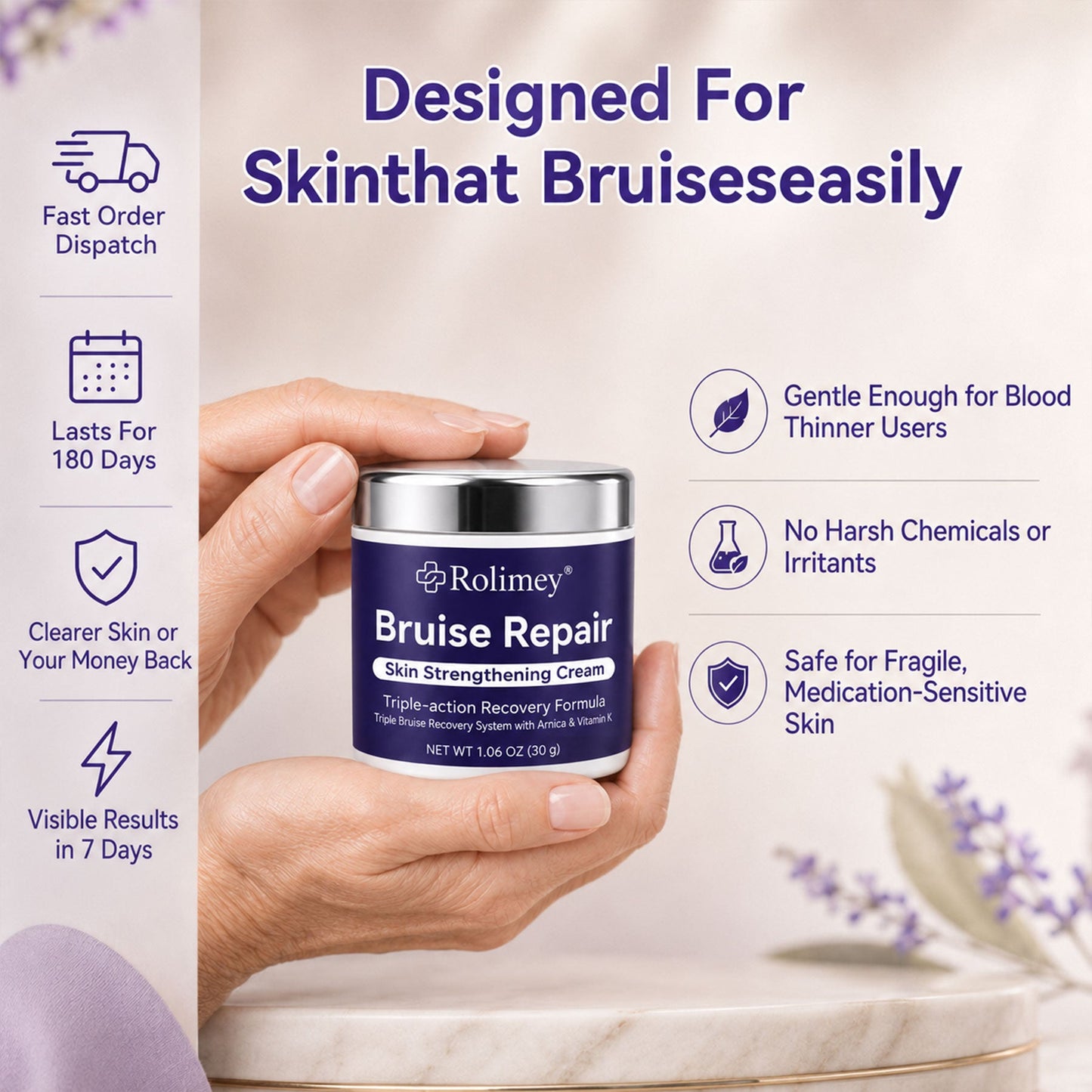 🔥Over 100,000 units sold👨‍⚕️ - Rolimey® cream to repair bruises and strengthen the skin.