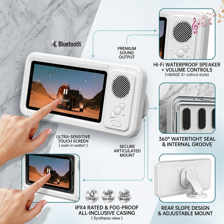 Nawaru®Waterproof BT Speaker Phone Case