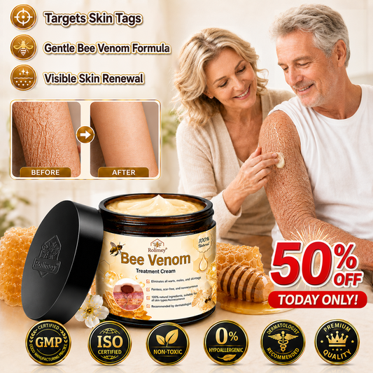 🌿Rolimey® Bee Venom Skin Treatment Cream - (Helping with acne, wart, rosacea, psoriasis, age spots, eczema, and reducing the appearance of stretch marks)