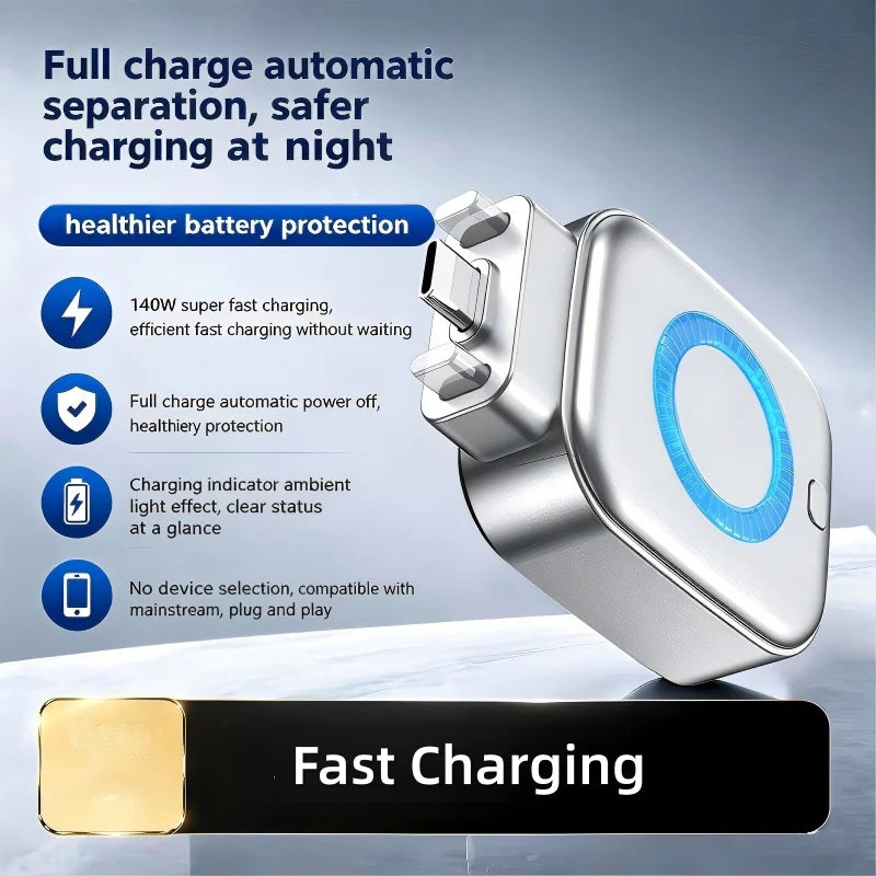 BVJ Auto Power-Off Fast Charging Adapter | Smart 140W Fast Charge