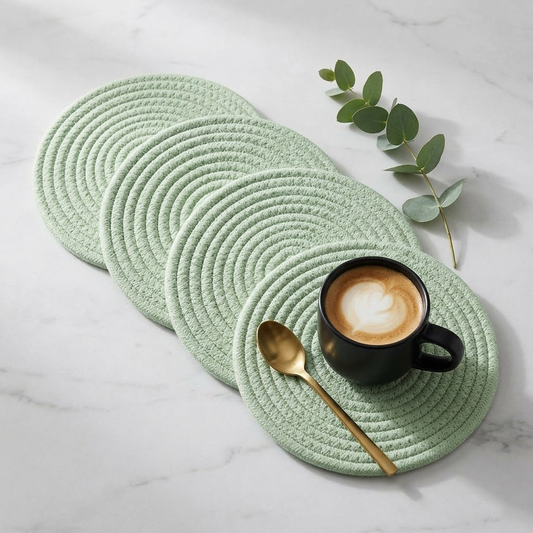 Bufryna Trivets for Hot Dishes - Set of 4 Kitchen Trivets for Countertops, 8-Inch Heat Resistant Hot Pads for Pots and Pans, Stylish Coasters, Essential Home & Kitchen Accessories