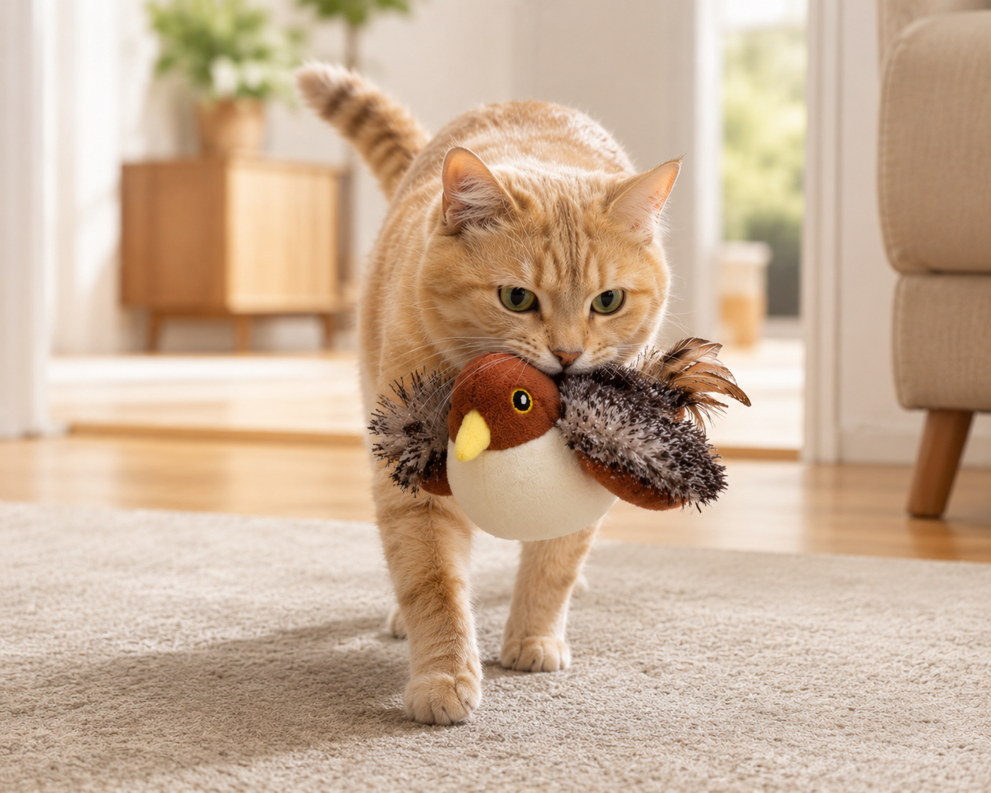 WYVCK® Realistic Bird Cat Toy - Soft Plush, Bite-Resistant &amp; Washable
