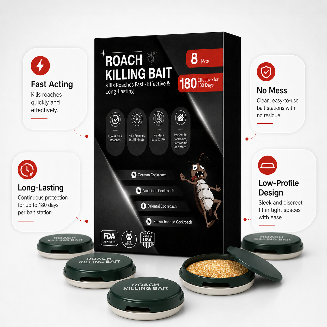 Zvoevo® Roach Killing Bait — Fast, No-Mess Protection Where Roaches Hide