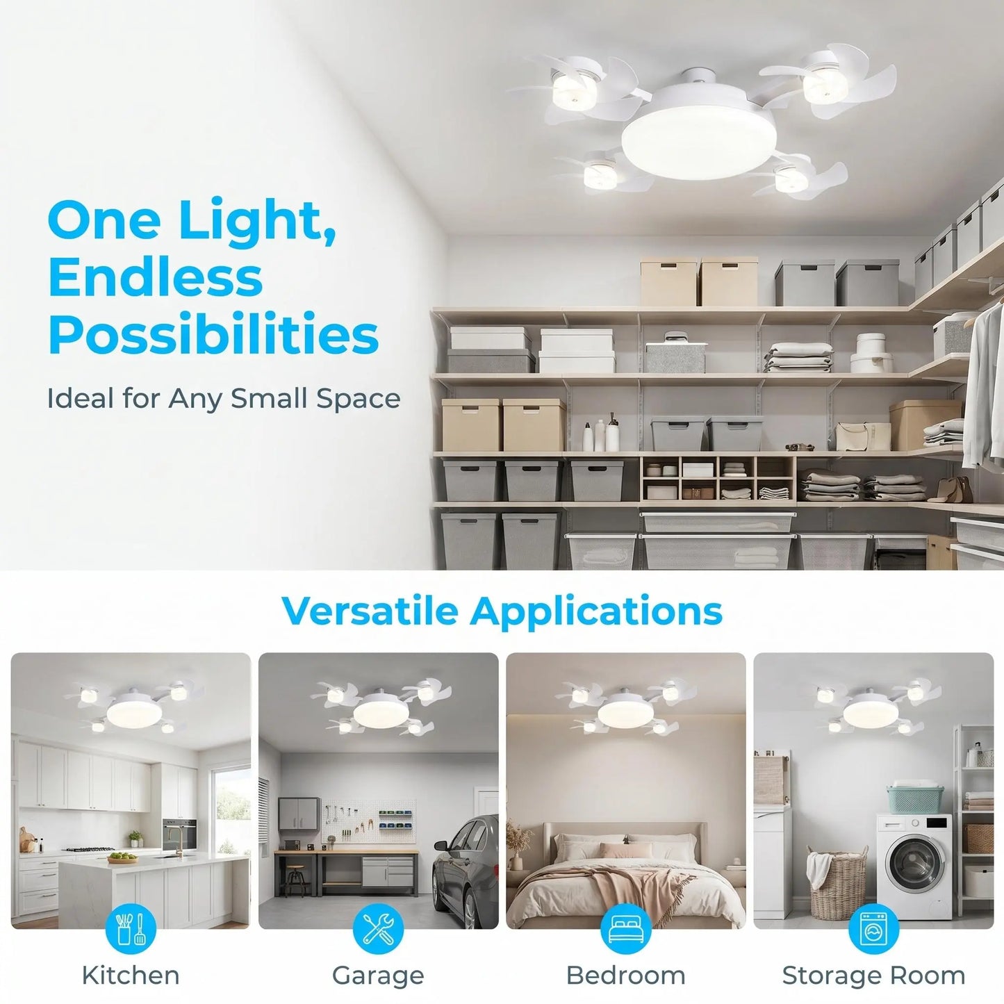 🔥Remote-Controlled LED Ceiling Fan Light