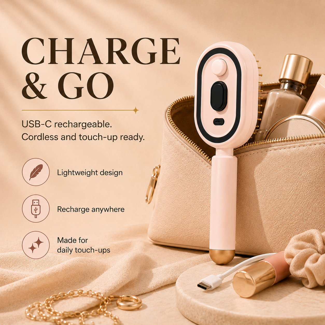 💧3-in-1 Electric Mist Hair Brush | Detangle, Hydrate & Massage