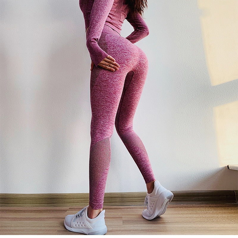 Gym Yoga Pants Sports Wear For Women Tummy Control High Waist Leggins Sport Tights Woman Fitness Seamless Leggings Sportswear